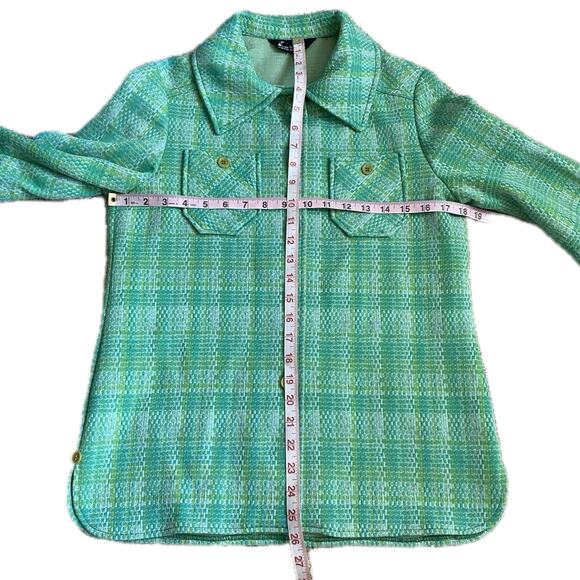 VTG‎ 70s JACK WINTER Plaid Tweed Button Down Shirt Jacket Shacket Womens S / M - Picture 9 of 10